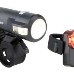 AXA Compactline 20 USB Frontlicht + Rücklicht Set Mit StVZO-Zulassung